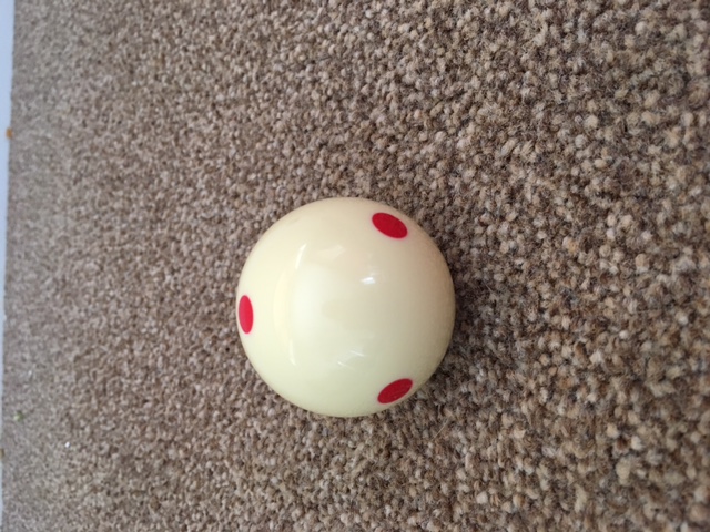 Pool 1 7/8 Red Spotted White Cue Ball STANDARD UK SIZE FREE 2ND CLASS DELIVERY 
